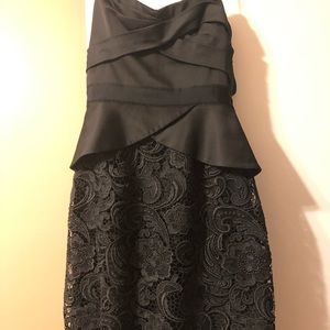 Black strapless BCBG cocktail dress
